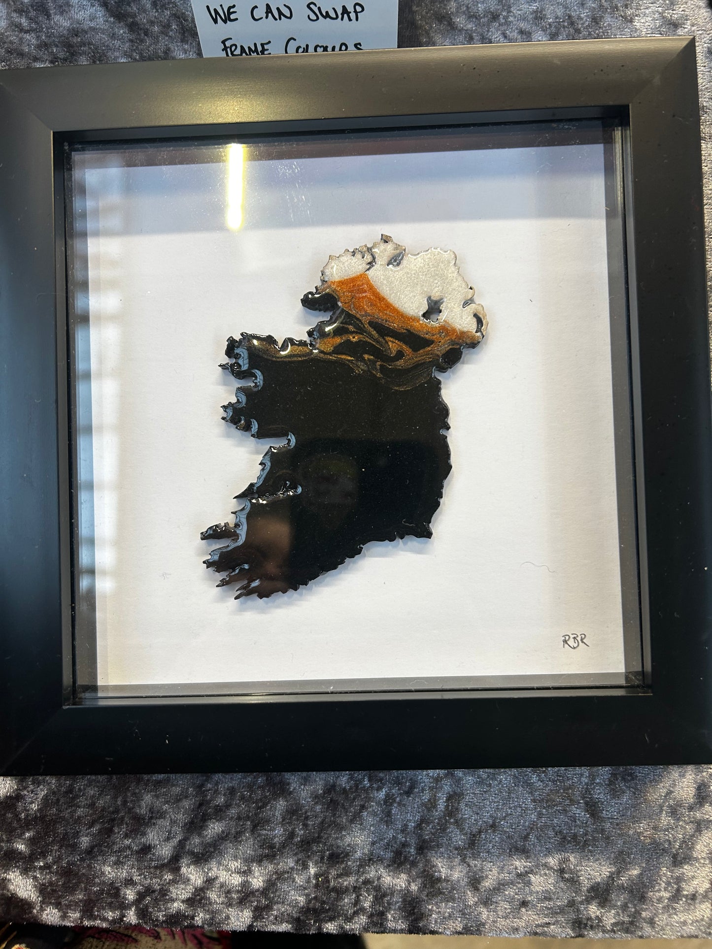 Small square framed Ireland map